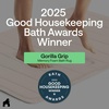 image:imageGORILLA GRIP Absorbent Memory Foam Bath and Shower Mat 24x17 GrayStriped Cream