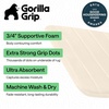 image:imageGORILLA GRIP Absorbent Memory Foam Bath and Shower Mat 24x17 GrayStriped Cream