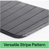 image:imageGORILLA GRIP Absorbent Memory Foam Bath and Shower Mat 24x17 GrayStriped Graphite Gray