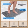 image:imageGORILLA GRIP Absorbent Memory Foam Bath and Shower Mat 24x17 GrayStriped Graphite Gray