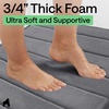 image:imageGORILLA GRIP Absorbent Memory Foam Bath and Shower Mat 24x17 GrayStriped Graphite Gray