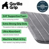image:imageGORILLA GRIP Absorbent Memory Foam Bath and Shower Mat 24x17 GrayStriped Graphite Gray