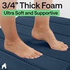 image:imageGORILLA GRIP Absorbent Memory Foam Bath and Shower Mat 24x17 GrayStriped Navy