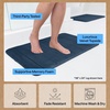 image:imageGORILLA GRIP Absorbent Memory Foam Bath and Shower Mat 24x17 GrayStriped Navy