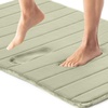 image:imageGORILLA GRIP Absorbent Memory Foam Bath and Shower Mat 24x17 GrayStriped Sage