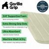 image:imageGORILLA GRIP Absorbent Memory Foam Bath and Shower Mat 24x17 GrayStriped Sage