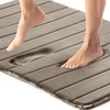 image:imageGORILLA GRIP Absorbent Memory Foam Bath and Shower Mat 24x17 GrayStriped Taupe