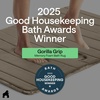image:imageGORILLA GRIP Absorbent Memory Foam Bath and Shower Mat 24x17 GrayStriped Taupe