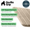image:imageGORILLA GRIP Absorbent Memory Foam Bath and Shower Mat 24x17 GrayStriped Taupe