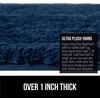 image:imageGORILLA GRIP Bathroom Rugs Absorbent Thick Plush Bath Mat 24x17 IvoryNavy Blue