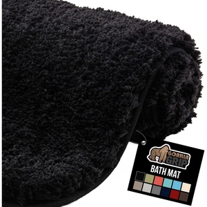 image:imageGORILLA GRIP Bathroom Rugs Absorbent Thick Plush Bath Mat 24x17 IvoryBlack