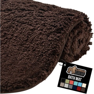 image:imageGORILLA GRIP Bathroom Rugs Absorbent Thick Plush Bath Mat 24x17 IvoryBrown