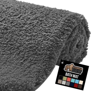 image:imageGORILLA GRIP Bathroom Rugs Absorbent Thick Plush Bath Mat 24x17 IvoryCharcoal
