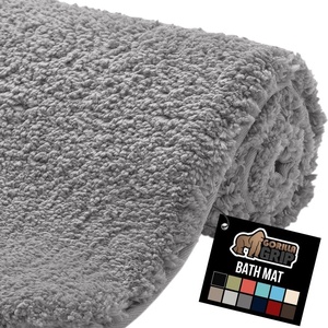 image:imageGORILLA GRIP Bathroom Rugs Absorbent Thick Plush Bath Mat 24x17 IvoryGrey