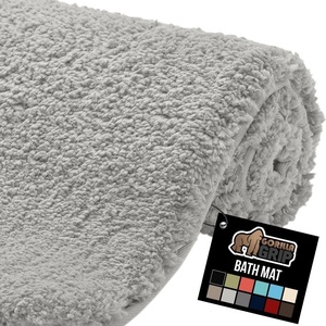 image:imageGORILLA GRIP Bathroom Rugs Absorbent Thick Plush Bath Mat 24x17 IvoryLight Gray