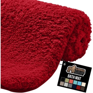 image:imageGORILLA GRIP Bathroom Rugs Absorbent Thick Plush Bath Mat 24x17 IvoryRed